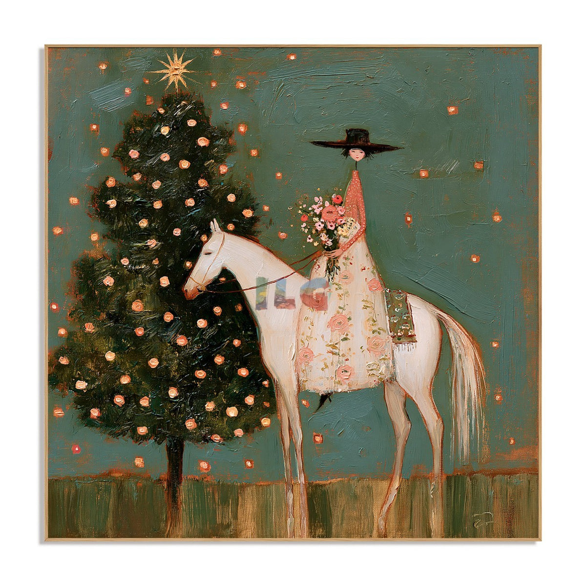 Enchanted Garden Rider – Figurative Horse Floral Wall Art