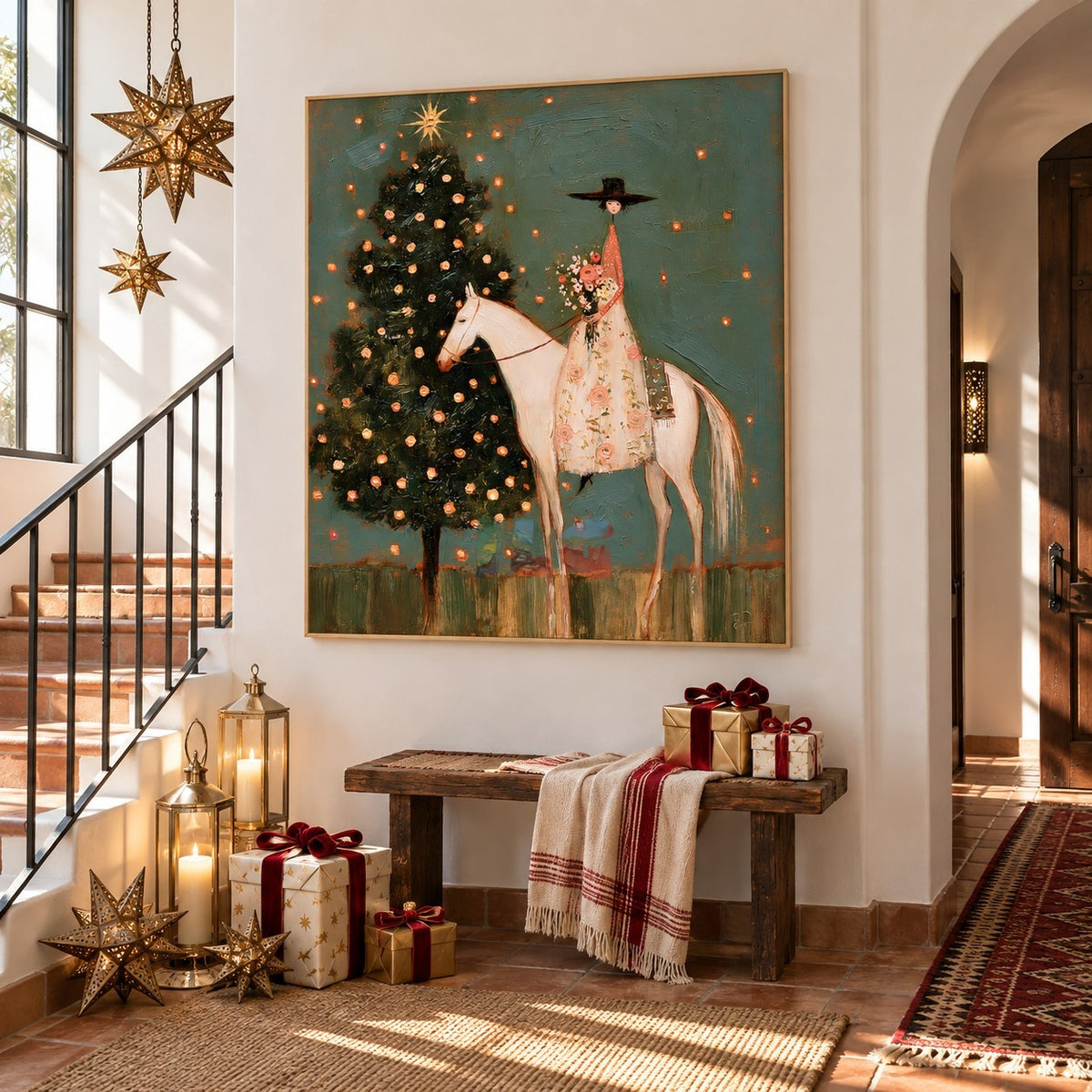 Enchanted Garden Rider – Figurative Horse Floral Wall Art