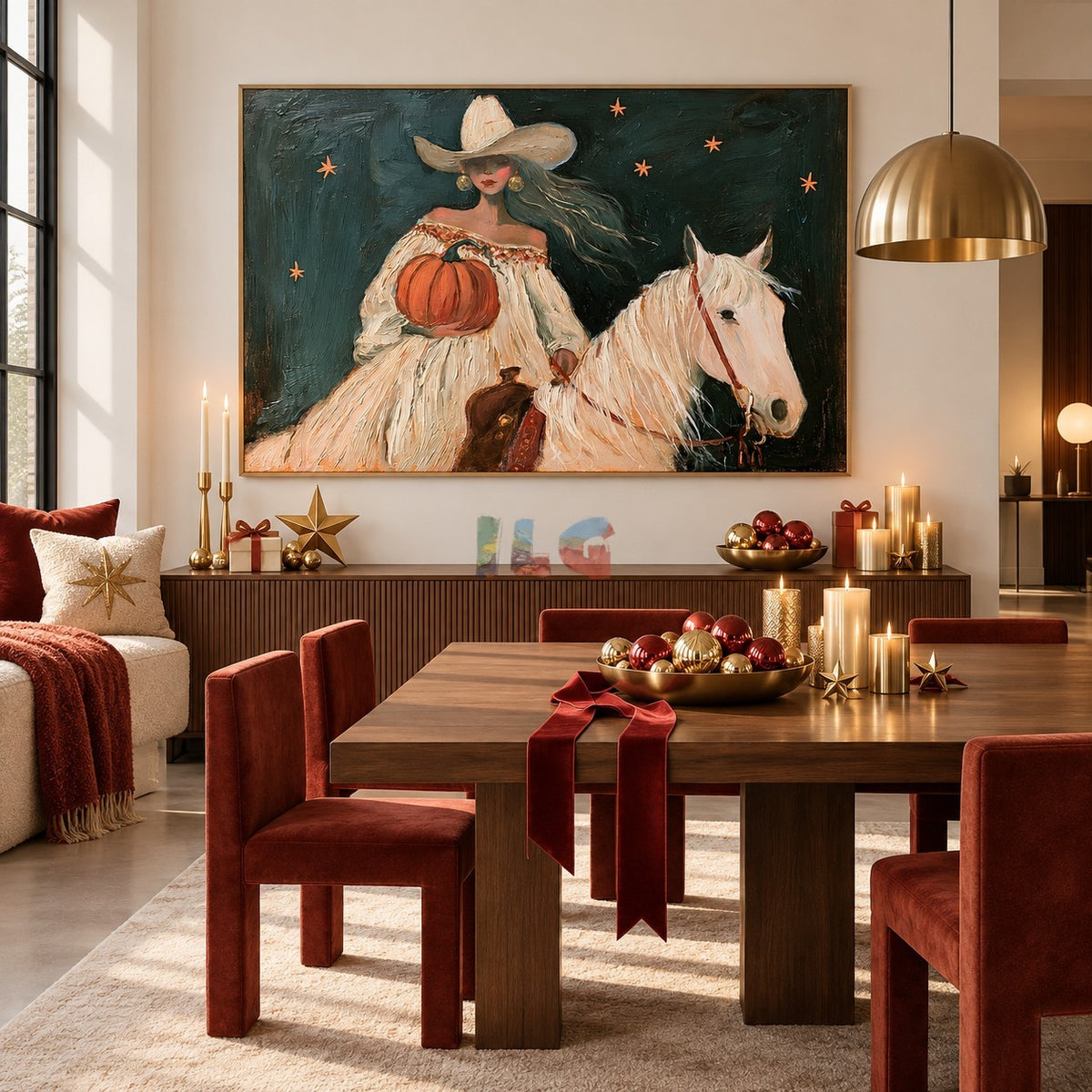 Starlit Harvest Rider – Western Figurative Horse Wall Art