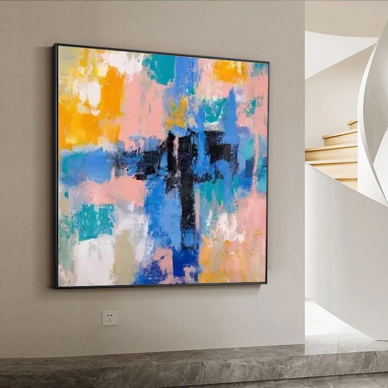 Abstract Color Block Canvas Art - Unique Statement Piece for Home Decor