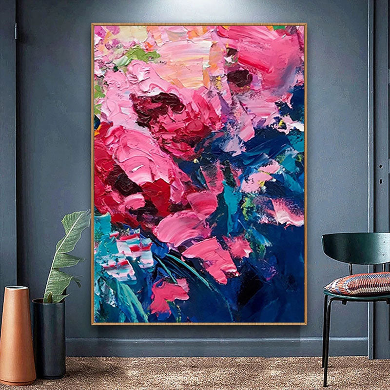Abstract textured spring pastel painting