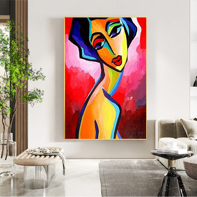 Colorful Abstract Portrait Oil Painting