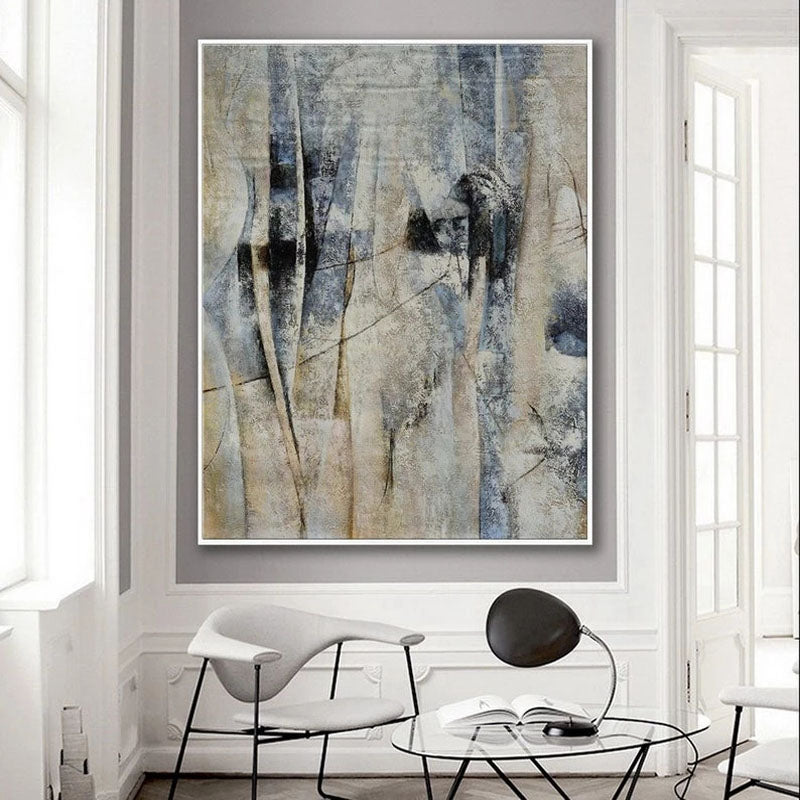 Handmade Abstract Oil Painting | Neutral Tones Artwork for Home Decoration