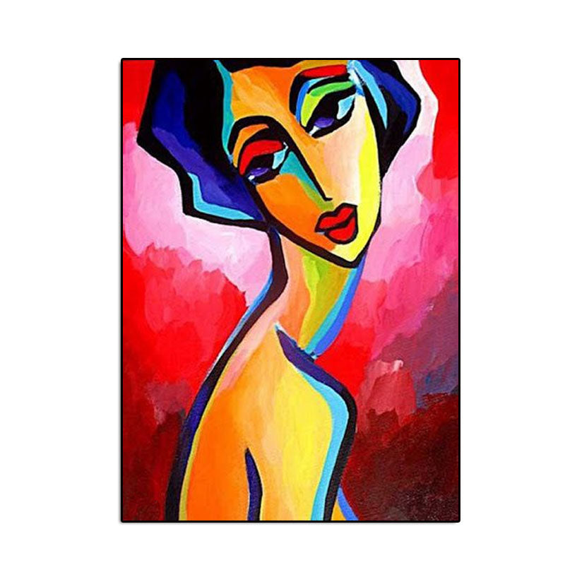 Modern Cubist Woman Oil Painting