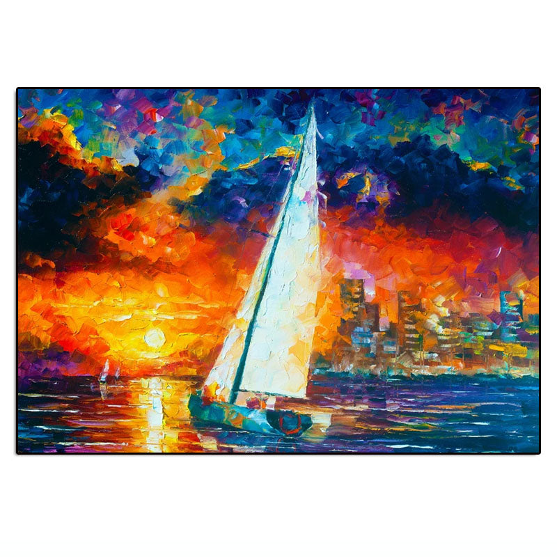 Nuit colorée en mer